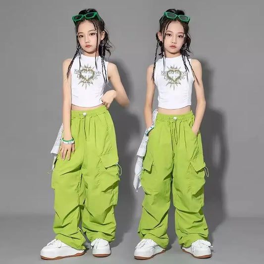 Pantaloni cargo per bambini colore verde