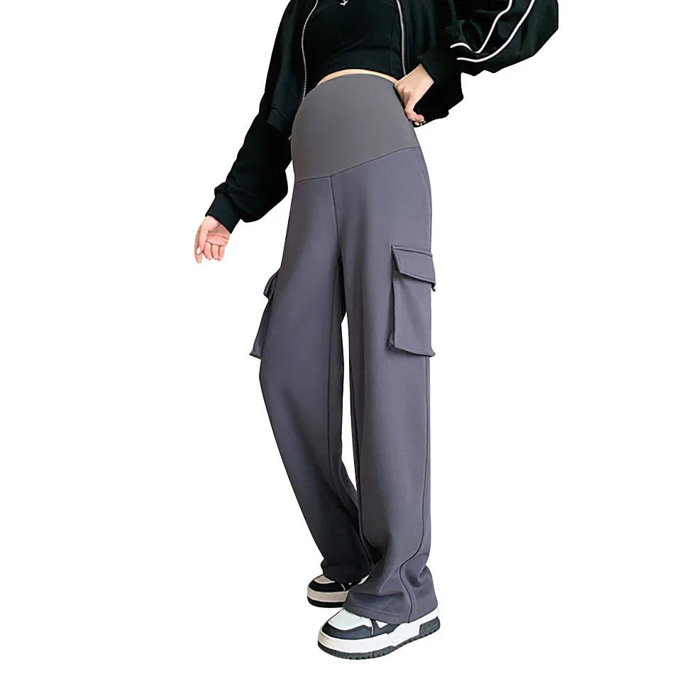 Pantaloni cargo premaman grigio scuro
