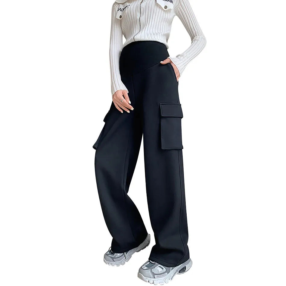 Pantaloni cargo premaman nero
