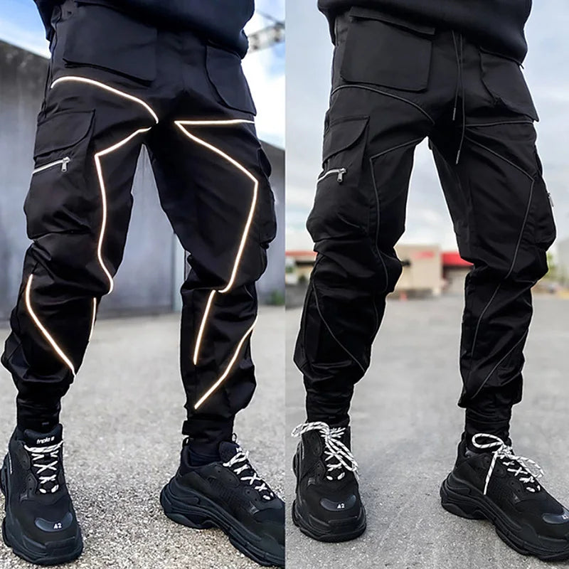 Pantaloni cargo reflective Nero  