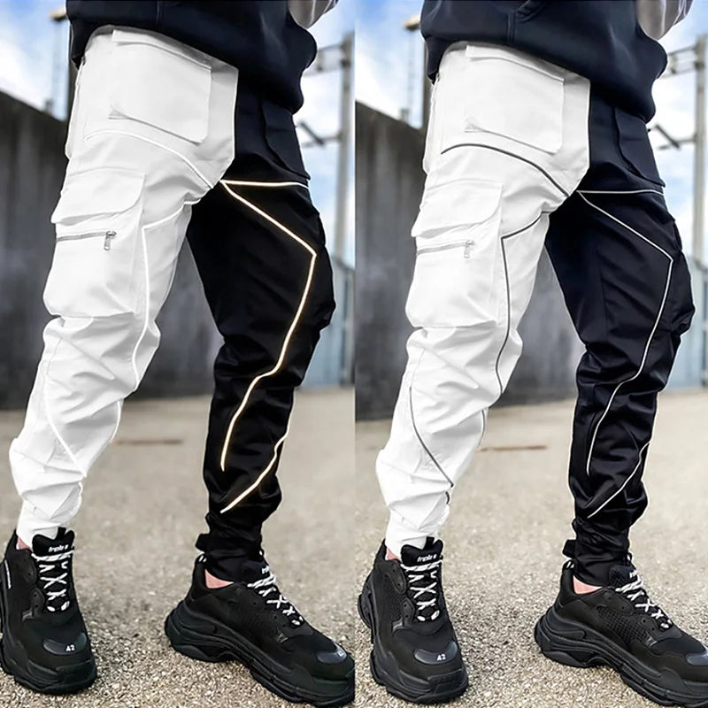 Pantaloni cargo reflective Nero bianco