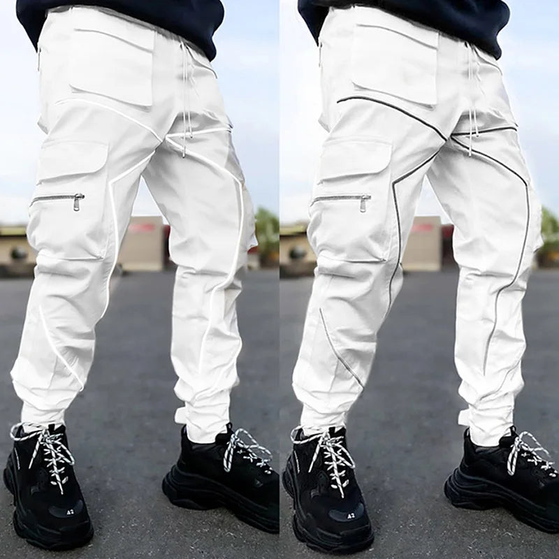 Pantaloni cargo reflective bianco