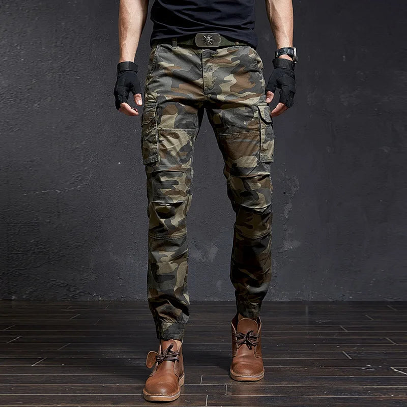 Pantaloni cargo slim-fit da uomo colore  mimetico giallo