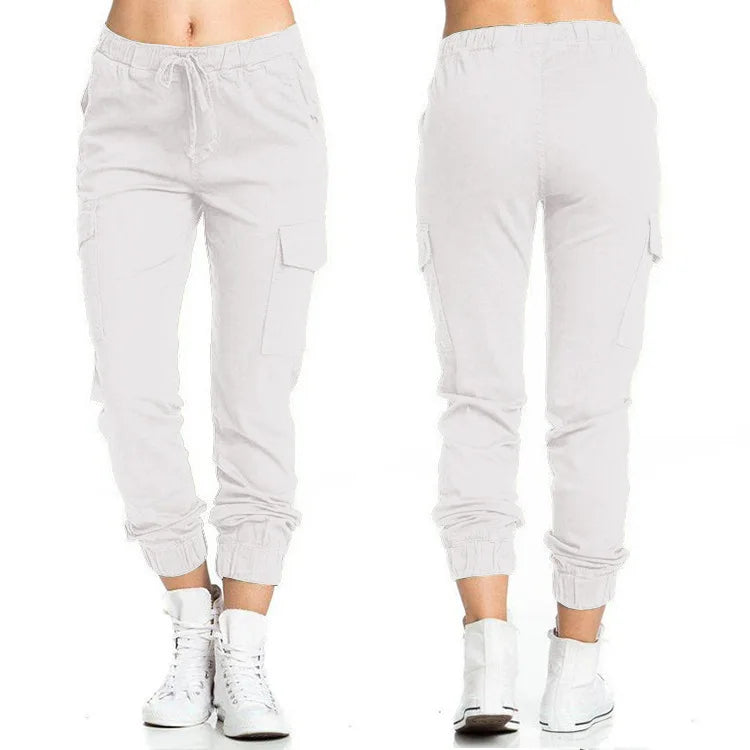 Pantaloni cargo sportivi donna bianco