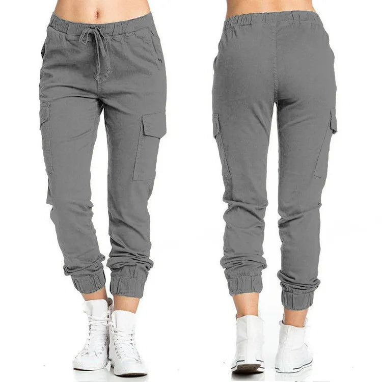 Pantaloni cargo sportivi donna grigio