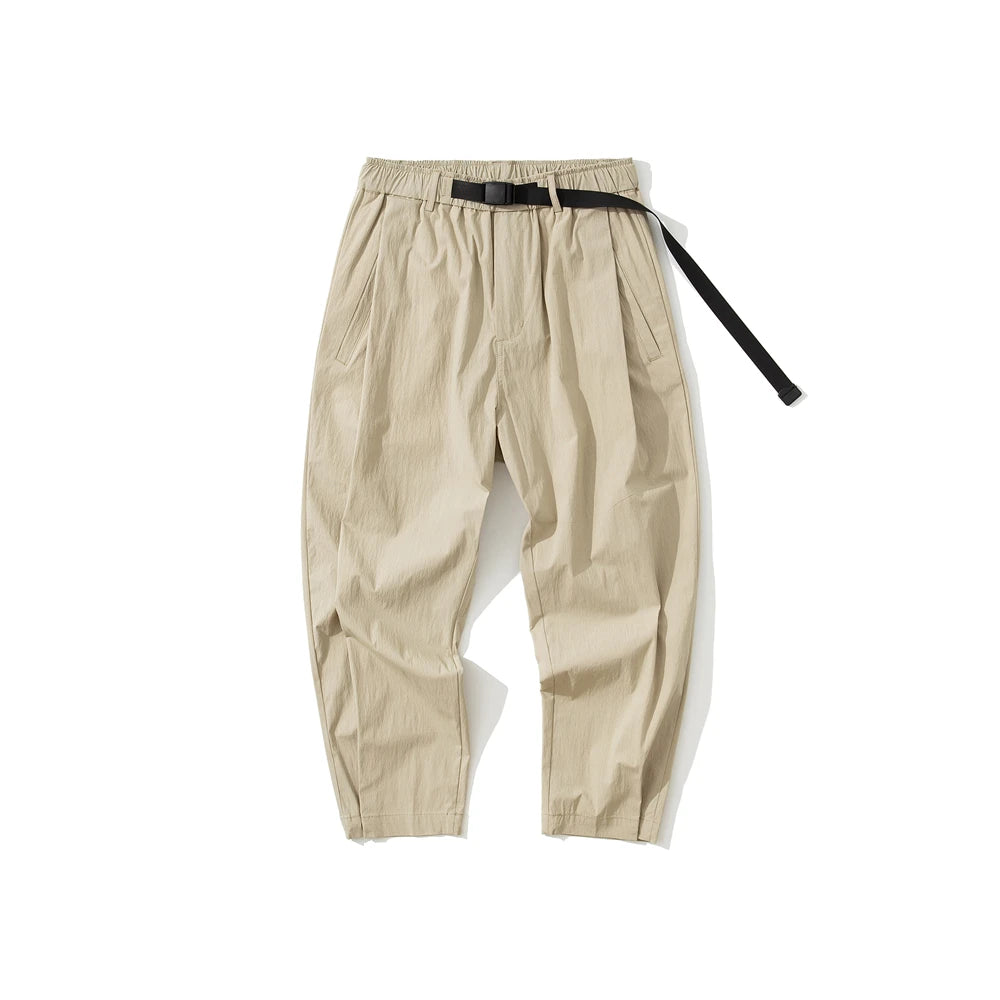 Pantaloni cargo uomo gamba larga beige