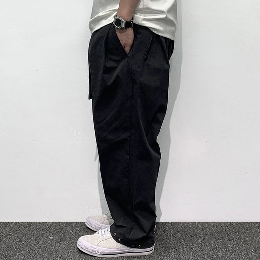 Pantaloni cargo uomo gamba larga nero