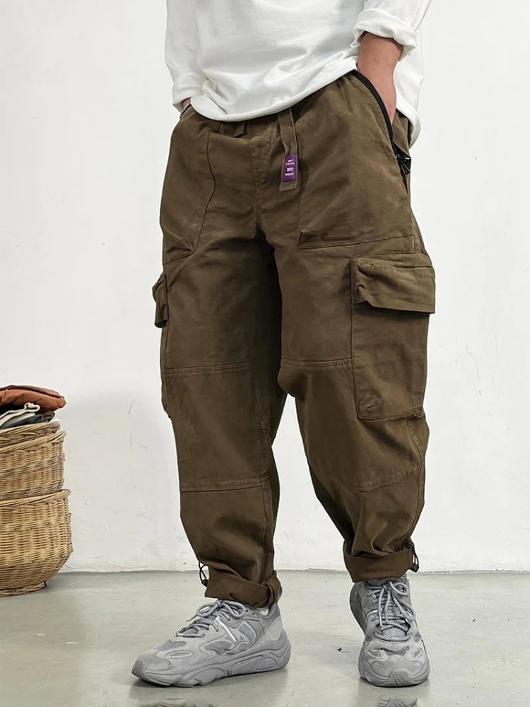 Pantaloni cargo uomo vintage marrone
