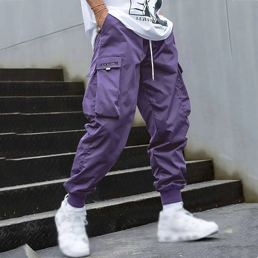 Pantaloni cargo viola uomo