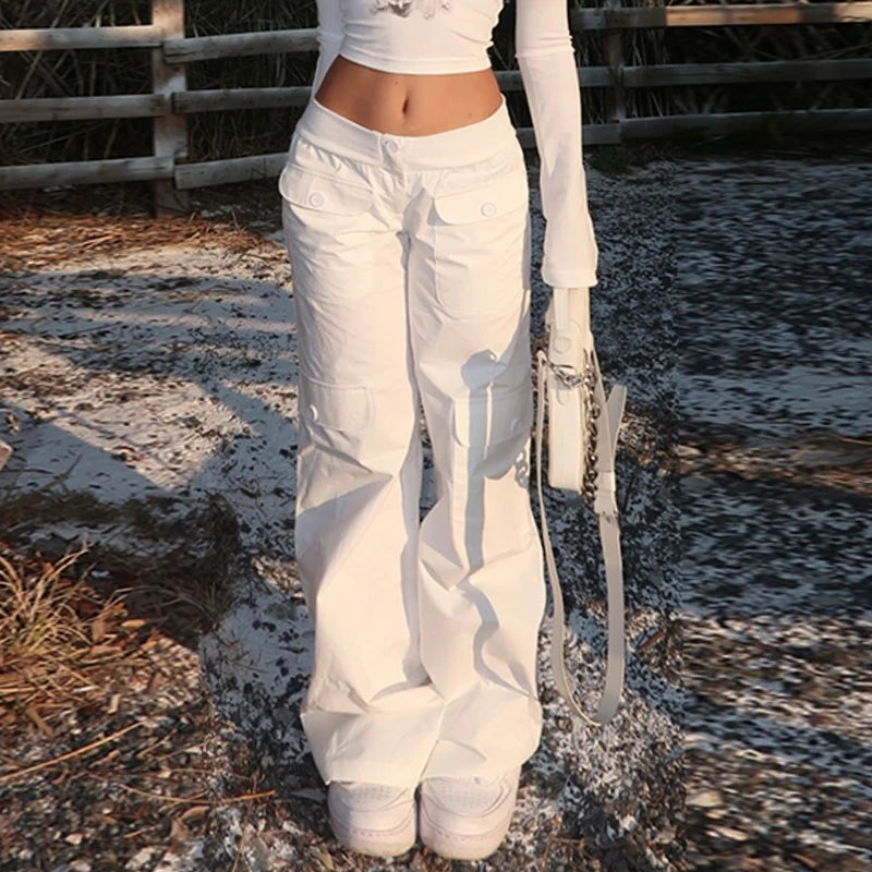 Pantaloni cargo blanchi